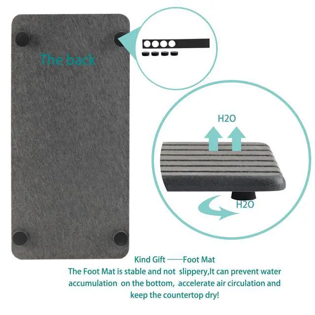 Alt view image 4 of 7 - 2 PCS Water Absorbent diatomite Coasters, 8.3" x 4" Water Absorbing Stone Tray for Sink, Stone Drying mat for Kitchen Counter, Stone soap Tray