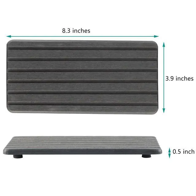 Alt view image 7 of 7 - 2 PCS Water Absorbent diatomite Coasters, 8.3" x 4" Water Absorbing Stone Tray for Sink, Stone Drying mat for Kitchen Counter, Stone soap Tray