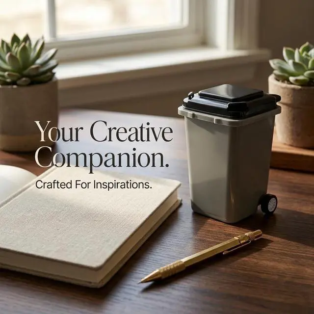 Alt view image 6 of 7 - Funny Pen Holder for Desk, Novelty Tiny Recycle Bin Pencil Holder, Storage for Pencils & Pens, Mini Trash Can for Desk Desktop Miniature Trash Can (Grey)