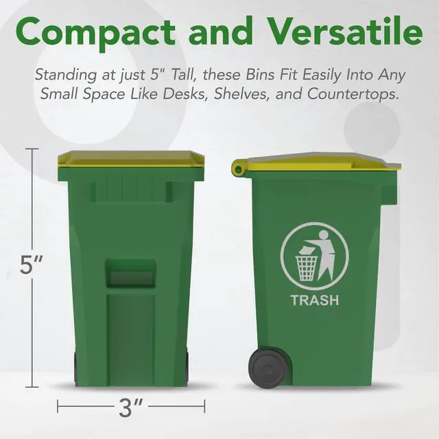 Alt view image 3 of 7 - Mini Trash Can/Recycle Bin Pencil Holder for Desks, Blue/Green | Tiny Trash Can, Mini Desk Garbage Can, Funny Pen Holder, Mini Trash Bin, Desk Organizer