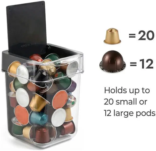 Alt view image 3 of 7 - Coffee Bar Mini Trash Can, 0.5 Gal / 2L - Black | Countertop Waste Bin for Coffee Pods, Tea Bags, Desk, Vanity