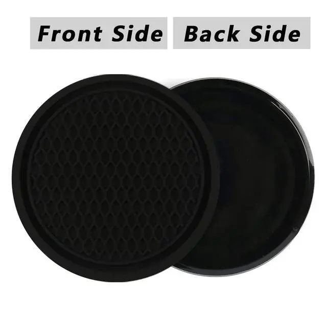 Alt view image 6 of 7 - Car Cup Coaster, 4PCS Universal Auto Non-Slip Cup Holder Embedded in Ornaments Coaster, Car Interior Accessories Sets, Black