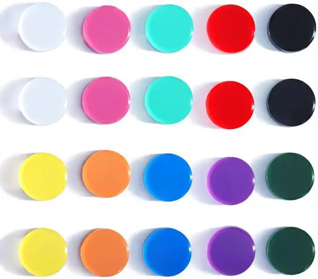 Main image of Fridge Magnets, 20PCS 10 Colors Mini Round Heavy Duty for Whiteboard | Strong small refrigerator magnets for kitchen office locker classroom.Cute colorful decorative home organization craft photos
