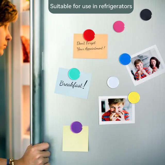 Alt view image 3 of 7 - Fridge Magnets, 20PCS 10 Colors Mini Round Heavy Duty for Whiteboard | Strong small refrigerator magnets for kitchen office locker classroom.Cute colorful decorative home organization craft photos