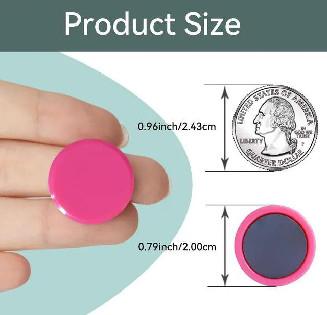 Alt view image 6 of 7 - Fridge Magnets, 20PCS 10 Colors Mini Round Heavy Duty for Whiteboard | Strong small refrigerator magnets for kitchen office locker classroom.Cute colorful decorative home organization craft photos