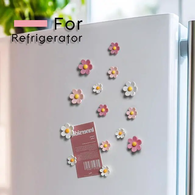 Alt view image 2 of 7 - 18 pcs - Cute Flower Magnet, Girl Pink Magnet for Fridge and Locker, Whiteboard, and Decoration18 pcs - Flower-Pink
