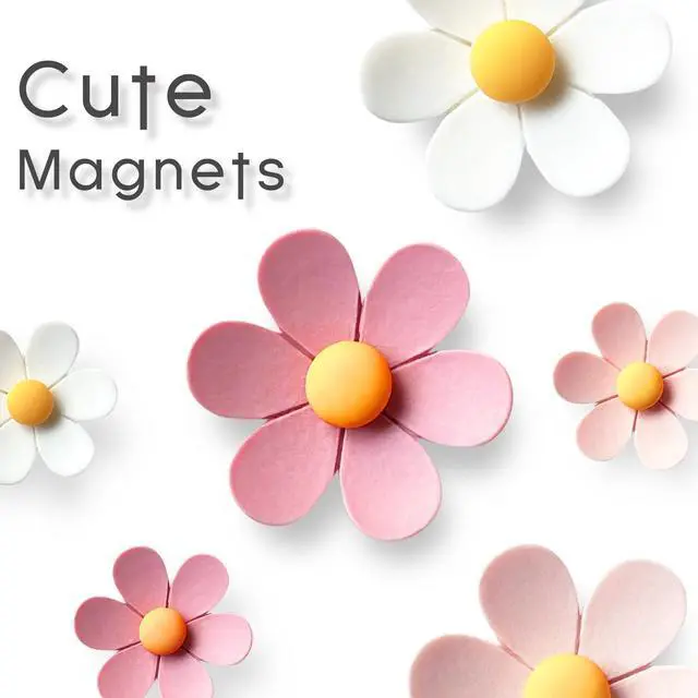 Alt view image 3 of 7 - 18 pcs - Cute Flower Magnet, Girl Pink Magnet for Fridge and Locker, Whiteboard, and Decoration18 pcs - Flower-Pink