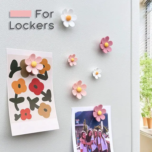 Alt view image 5 of 7 - 18 pcs - Cute Flower Magnet, Girl Pink Magnet for Fridge and Locker, Whiteboard, and Decoration18 pcs - Flower-Pink