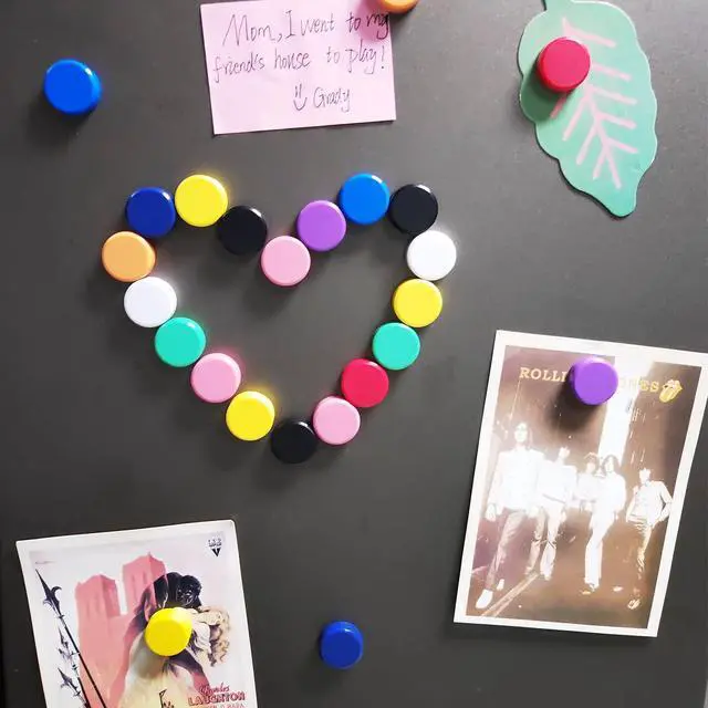 Alt view image 6 of 6 - Fridge Magnets - 20 Pack Strong Refrigerator Magnets, 10 Colors Small Round Magnet, Cute Mini Decorative Magnets for Whiteboard, Locker, Office, Crafts, Kitchen, Classroom, Heavy Duty Magnet