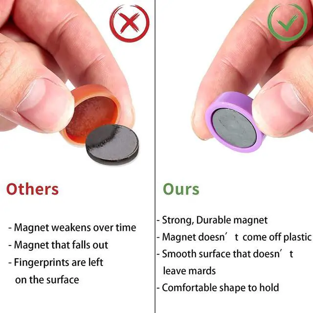 Alt view image 5 of 6 - Fridge Magnets - 20 Pack Strong Refrigerator Magnets, 10 Colors Small Round Magnet, Cute Mini Decorative Magnets for Whiteboard, Locker, Office, Crafts, Kitchen, Classroom, Heavy Duty Magnet