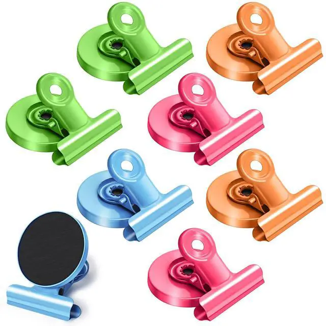 Main image of 8Pack Fridge Magnets Refrigerator Magnetic Clips for Classroom (Colorful) | Scratch Free Strong Magnet Heavy Duty Clips Perfect for Kitchen,Photo Displays,Locker, Note List,Teacher Must Haves