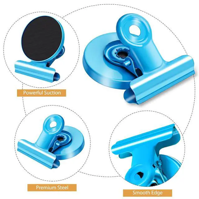 Alt view image 2 of 7 - 8Pack Fridge Magnets Refrigerator Magnetic Clips for Classroom (Colorful) | Scratch Free Strong Magnet Heavy Duty Clips Perfect for Kitchen,Photo Displays,Locker, Note List,Teacher Must Haves