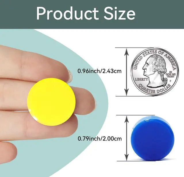 Alt view image 5 of 7 - Fridge Magnets, 20 Pack 10 Colors Strong Small Round for Whiteboard | Refrigerator magnets heavy duty, perfect for notes photos calendars locker kitchen home office & classroom. Mini cute school