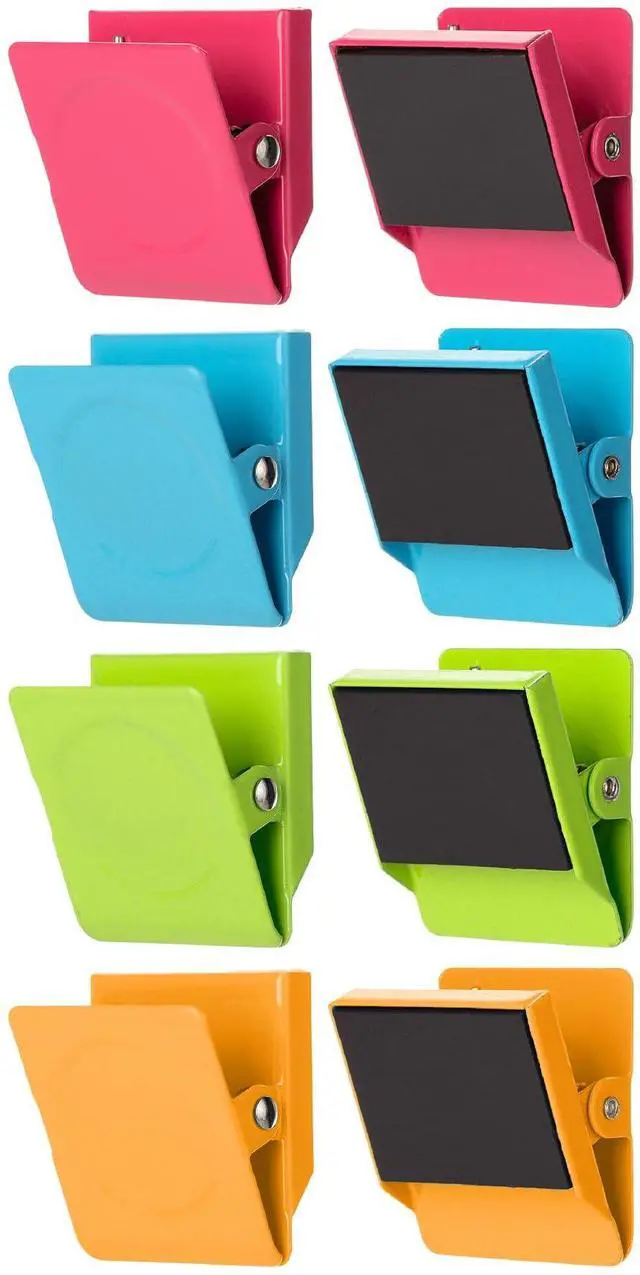 Main image of Magnetic Clips, 8 pcs, Assorted Color, 1.2, Metal Clips | Refrigerator Magnets