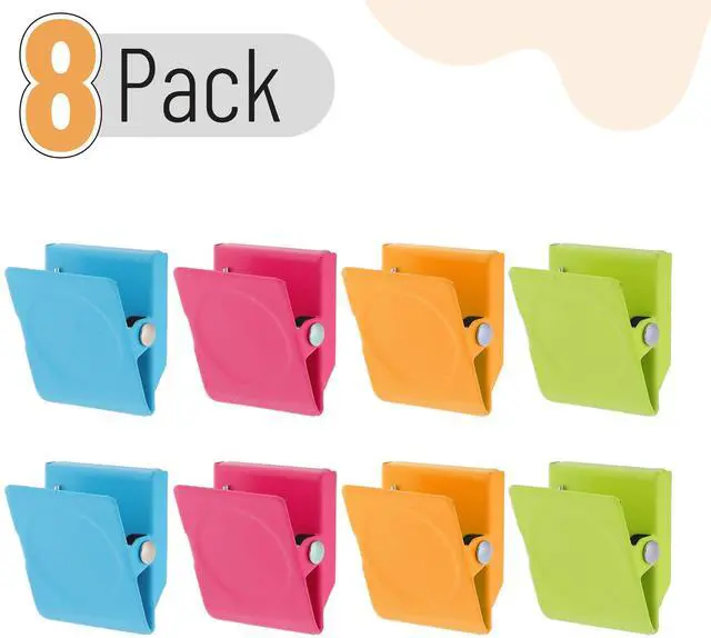 Alt view image 2 of 7 - Magnetic Clips, 8 pcs, Assorted Color, 1.2, Metal Clips | Refrigerator Magnets