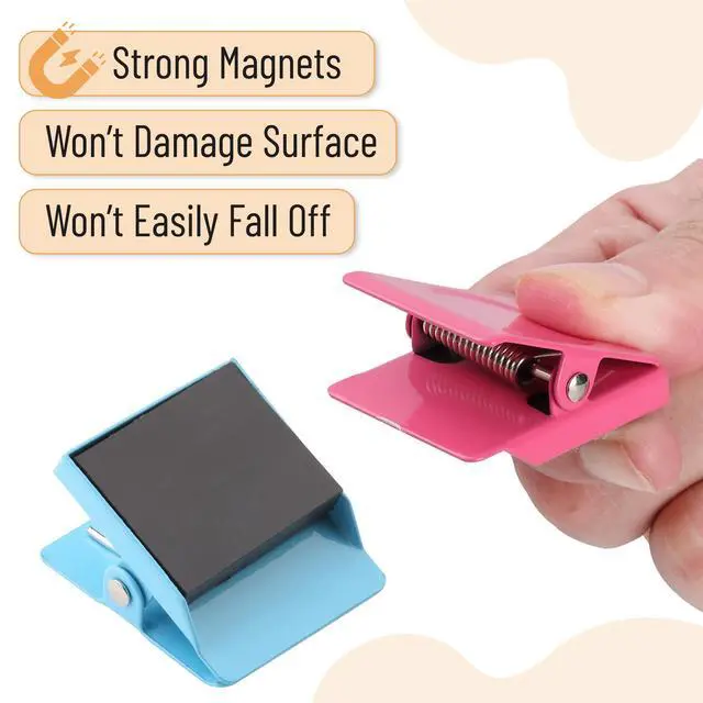 Alt view image 4 of 7 - Magnetic Clips, 8 pcs, Assorted Color, 1.2, Metal Clips | Refrigerator Magnets