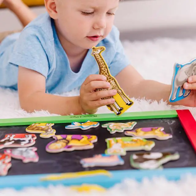 Alt view image 2 of 7 - Wooden Animal Magnets Set (20 Pieces) Farm, Zoo & Pet Fridge Magnets in Storage Box Montessori Preschool Learning Toys for Toddlers & Kids Ages 2+ - FSC-Certified | 20 Wooden Animal Magnets