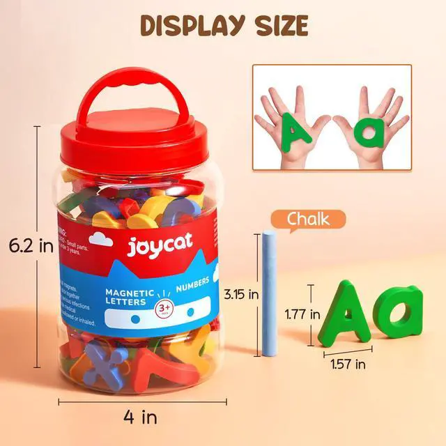 Alt view image 5 of 6 - Magnetic Letters Numbers Alphabet ABC 123 Fridge Magnets, 78 Pcs | Plastic colorful magnets, uppercase lowercase letters, math symbols, preschool educational learning toy set for toddlers kids
