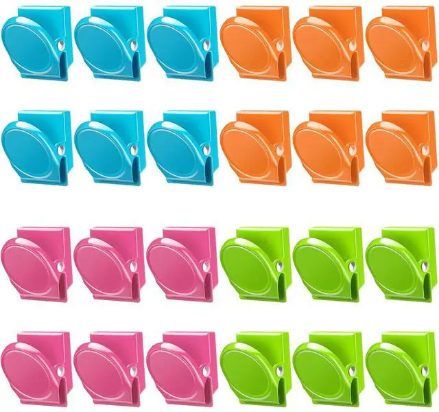 Main image of Magnetic Clips, 24 Pieces Magnetic Metal Chip Clips Fridge Magnets Refrigerator Whiteboard Locker Magnets Heavy Duty Clip Classroom Organization Teacher Must Haves School Supplies Accessories