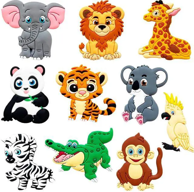Main image of Fridge Magnets for Toddlers Wild Animal - Refrigerator Magnets for Kids - Large Cute Soft Full Back Magnetic Animals for Fridge - Toddler Magnets for Refrigerator - Rubber Big Size Kid Magnet Toys