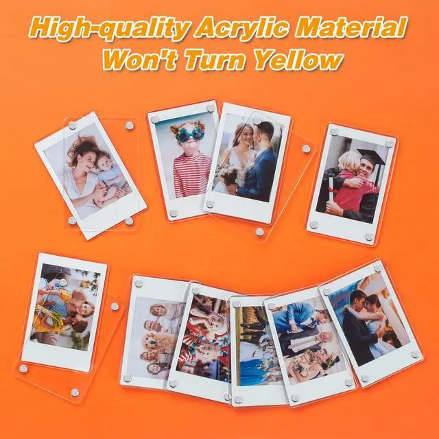 Alt view image 5 of 7 - 15 Pack Acrylic Fridge Magnetic Frame for Polaroid, 2.36x3.54 In Mini Picture Frames for Fujifilm Instax Mini, Double Sided Photo Refrigerator Magnet Picture Frame Clear Picture Display Frame