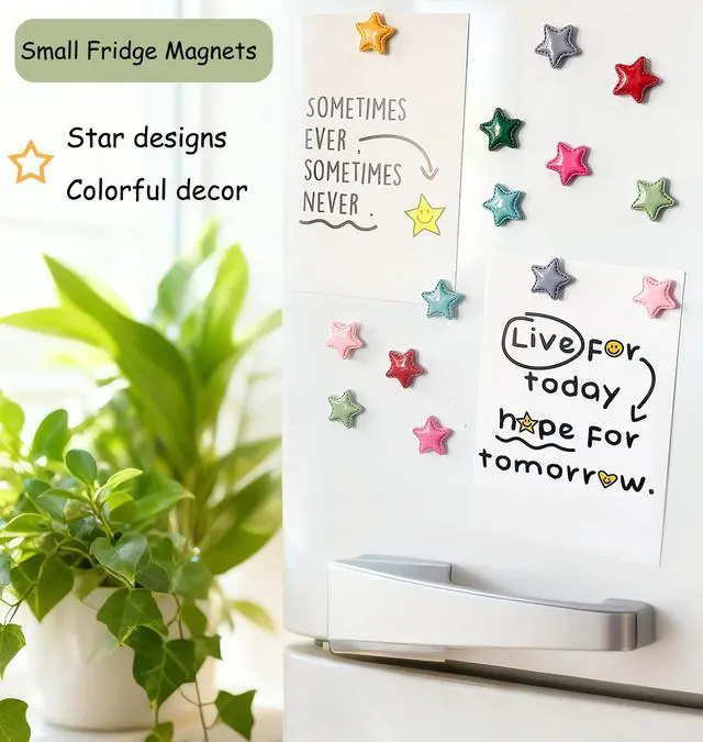 Alt view image 3 of 7 - Cute Fridge Magnets,Colorful Strong Star Magnets Refrigerator | Colorful 3D Craft Decor Magnet,Fun Strong Fridge Magnets for Kitchen,Office Whiteboard, Cabinet and Locker