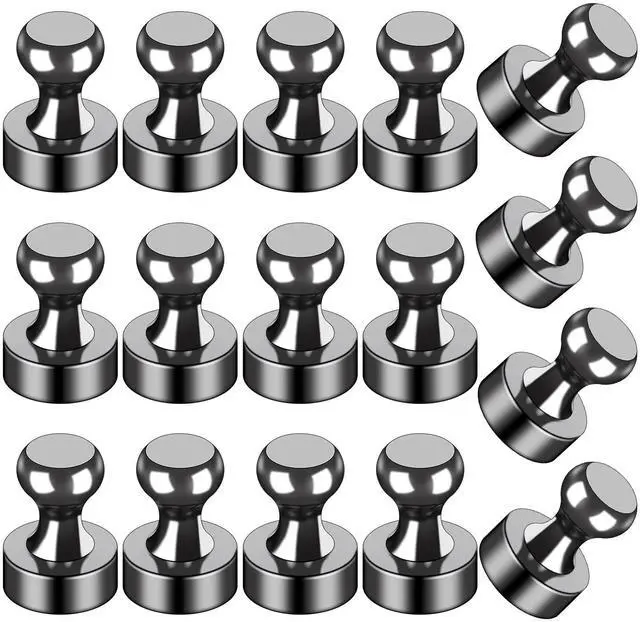 Main image of Fridge Magnets 16 Pack Magnet Refrigerator Locker Whiteboard Black | Magnetic Accessories Strong Small For White Board Cute Decor Cruise Door Classroom Decorative Calendar Neodymium Rare Earth