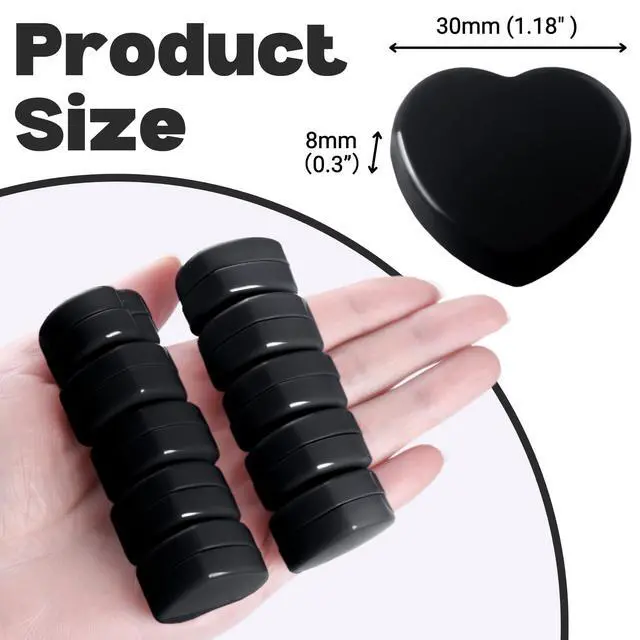 Alt view image 4 of 7 - Fridge Magnets - 20PCS Cute Refrigerator Magnets, Decorative Mini Strong Magnets for Whiteboard, Locker, Photo & Map - Black Small Heavy Duty Magnet for Home Office School Kitchen (Heart)