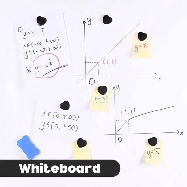 Alt view image 7 of 7 - Fridge Magnets - 20PCS Cute Refrigerator Magnets, Decorative Mini Strong Magnets for Whiteboard, Locker, Photo & Map - Black Small Heavy Duty Magnet for Home Office School Kitchen (Heart)