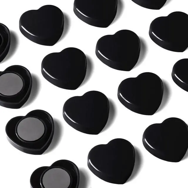 Alt view image 2 of 7 - Fridge Magnets - 20PCS Cute Refrigerator Magnets, Decorative Mini Strong Magnets for Whiteboard, Locker, Photo & Map - Black Small Heavy Duty Magnet for Home Office School Kitchen (Heart)