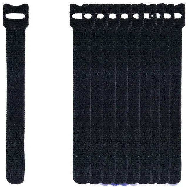 Alt view image 2 of 6 - 60 PCS 6 Inches Reusable Cable Ties, Adjustable Cord Straps, Cable Organizer, Cord Wrap and Hook Loop Cords Management - Black