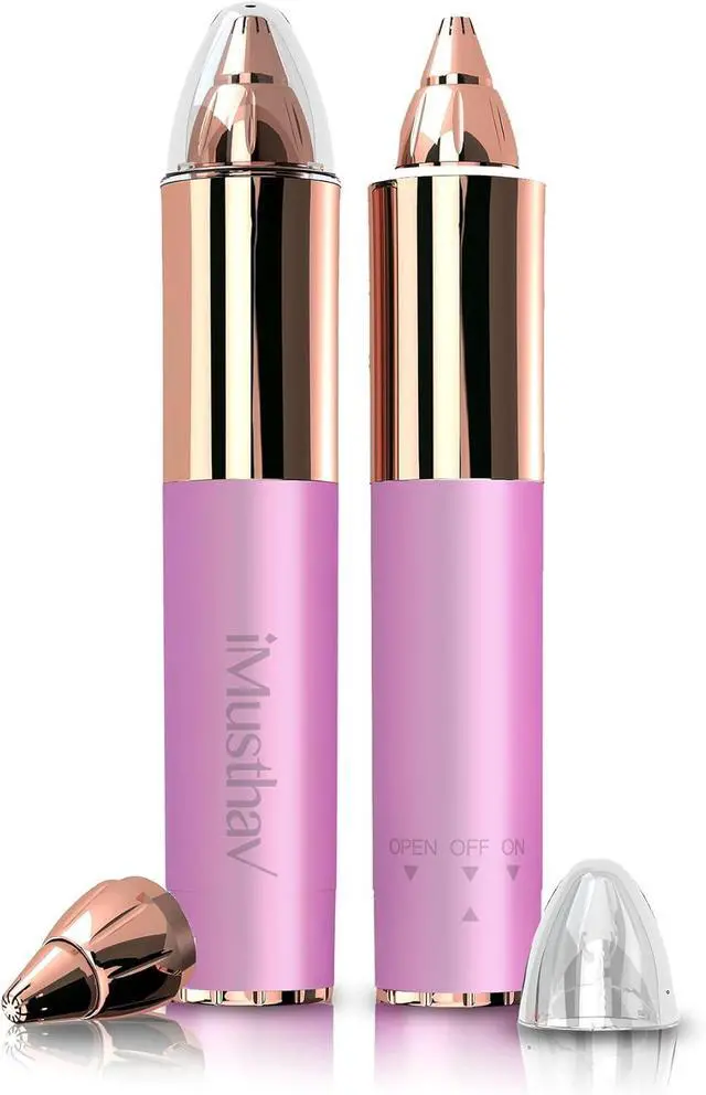 Main image of Eyebrow Trimmer for Women, Precise & Painless Eyebrow Razor with LED Light, Electric Facial Hair Remover for Flawless Brows, Lip & Face, Battery Operated, Travel-Friendly, Gold-Plated Design
