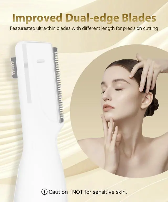 Alt view image 2 of 7 - Eyebrow Trimmer for Women, Personal Groomers Battery Operated Face Razor | Personal groomers face trimmer, facial hair remover for women, peach fuzz and upper lip touch ups