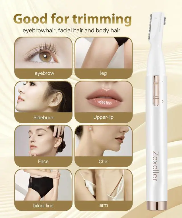 Alt view image 4 of 7 - Eyebrow Trimmer for Women, Personal Groomers Battery Operated Face Razor | Personal groomers face trimmer, facial hair remover for women, peach fuzz and upper lip touch ups