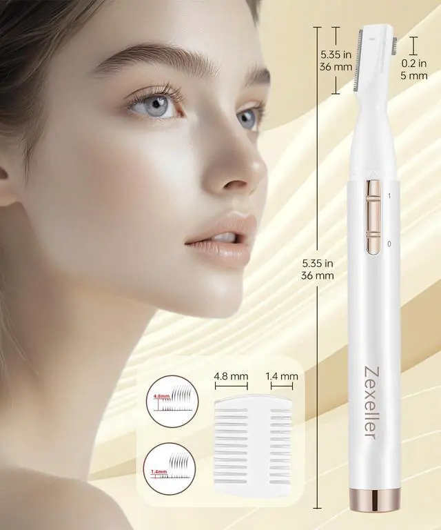 Alt view image 5 of 7 - Eyebrow Trimmer for Women, Personal Groomers Battery Operated Face Razor | Personal groomers face trimmer, facial hair remover for women, peach fuzz and upper lip touch ups