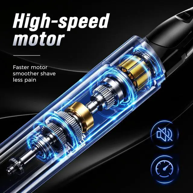 Alt view image 6 of 7 - Electric Eyebrow Trimmer for Men Women, Painless Eyebrow Razor with Comb Battery, Dual-Blade Facial Hair Remover, Precision Shaver for Face, Upper Lip, Beard, Sideburns, Body, 30° Pivoting Head