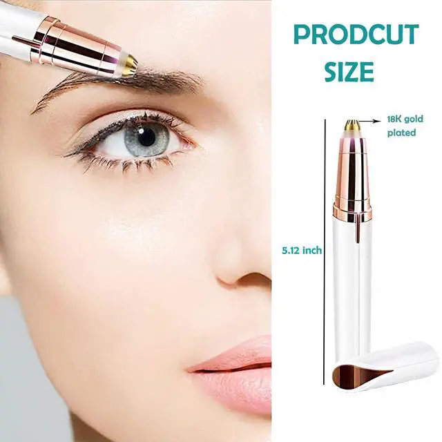 Alt view image 2 of 6 - USB Rechargeable Portable Electric Eyebrow Trimmer Pen for wemen,Eyebrow Hair Remover for face Fingers Legs Mouth, Safe Eyebrow Shaver Razor Tool Painless Precision(White)