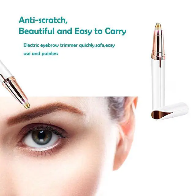Alt view image 5 of 6 - USB Rechargeable Portable Electric Eyebrow Trimmer Pen for wemen,Eyebrow Hair Remover for face Fingers Legs Mouth, Safe Eyebrow Shaver Razor Tool Painless Precision(White)