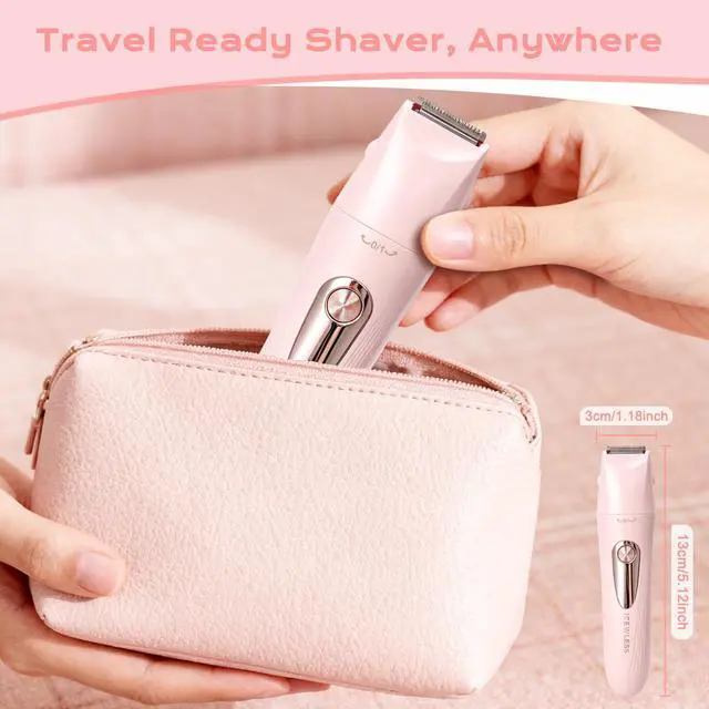 Alt view image 4 of 7 - Electric Razors for Women, 3 in1 Bikini Trimmer, Waterproof Rechargeable Facial Hair Removal & Eyebrow Shaver with LED Display for Leg/Face/Armpit/Bikini(Pink)