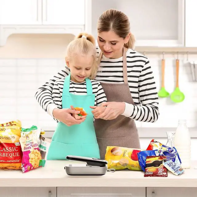 Alt view image 7 of 7 - 2 in 1 Mini Bag Sealer - Heat Seal & Cutter with Lanyard, Portable Handheld Chip Bag Sealer for Snacks, Candies & Food Storage (Batteries Included)