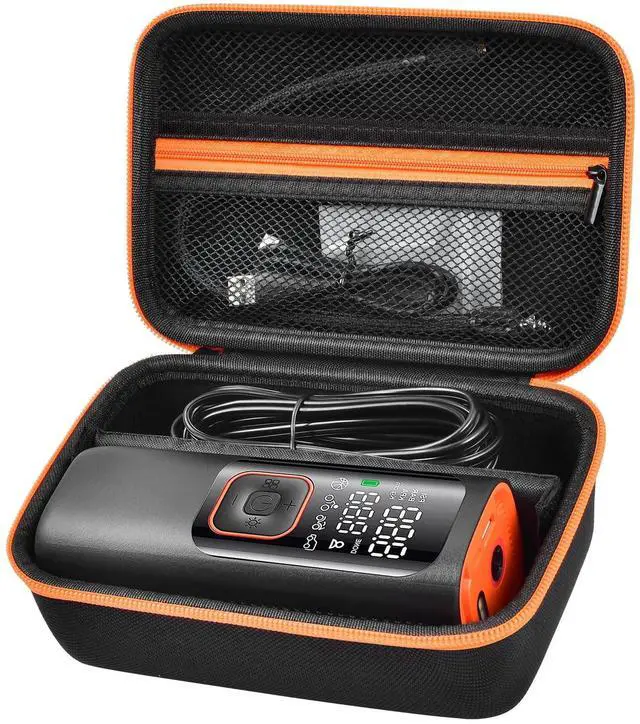 Main image of Tire Inflator Case for WARWOLF, for Powools, for VacLife | Room for Air Hose, Nozzles and Cables, Dual Zippers and Carry Handle for Car Trunks, Road Trips and Garage Storage - Black