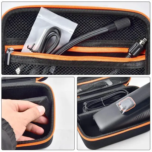 Alt view image 3 of 7 - Tire Inflator Case for WARWOLF, for Powools, for VacLife | Room for Air Hose, Nozzles and Cables, Dual Zippers and Carry Handle for Car Trunks, Road Trips and Garage Storage - Black