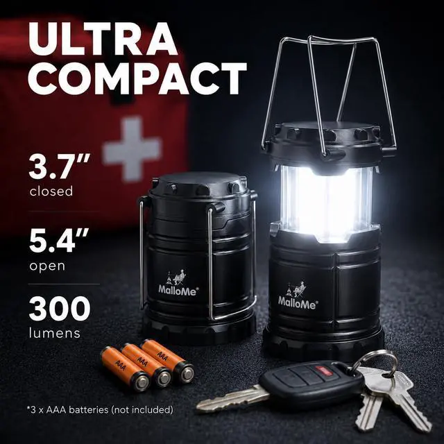 Alt view image 4 of 7 - Camping Lights LED Lantern Flashlights,Battery Powered Operated Lamp Tent Lanterns for Power Outages,Camping Essentials Outdoor,Home, Emergency Gear,Hurricane Survival(3AAA batteries required)