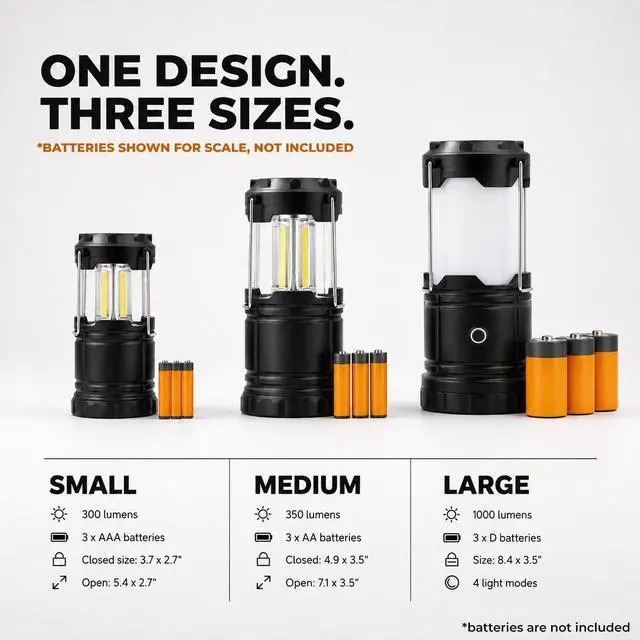 Alt view image 5 of 7 - Camping Lights LED Lantern Flashlights,Battery Powered Operated Lamp Tent Lanterns for Power Outages,Camping Essentials Outdoor,Home, Emergency Gear,Hurricane Survival(3AAA batteries required)