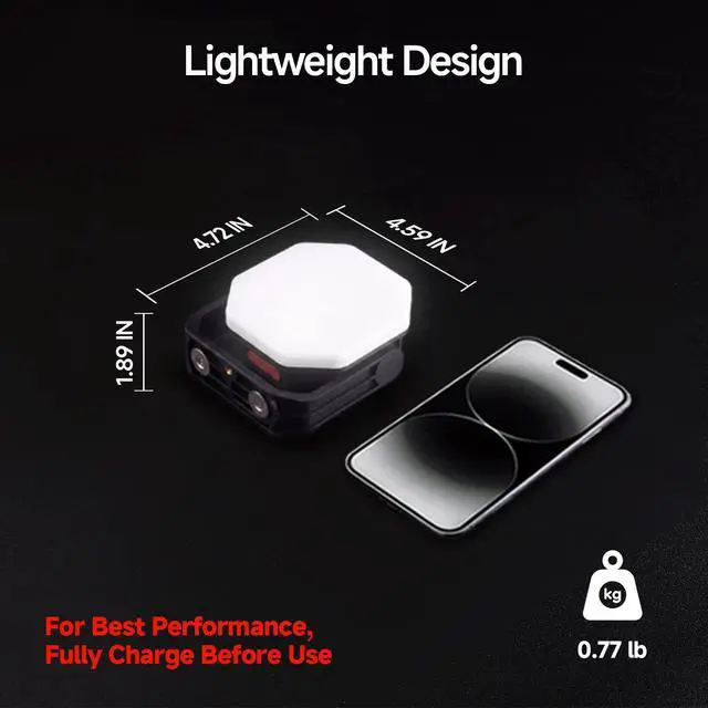 Alt view image 2 of 7 - Rechargeable Camping Lantern, LED Tent Light with Magnet | 360° Stand & Threaded Mount,Eye-Friendly Light, 3600mAh Battery,48H Runtime, 3 Brightness Levels, IP65 Camping Light