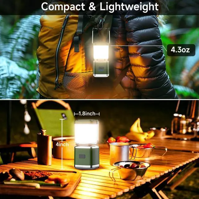 Alt view image 5 of 7 - LED Ultra Bright Camping Lantern, Camping Light with 4 inch, 2 Pack | 20 Hours Runtime Portable Camping Light with Stepless Dimming, SOS, Rechargeable Lantern for Power Outages Hiking Emergency