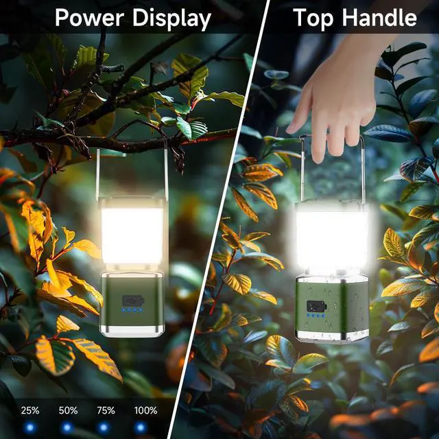 Alt view image 7 of 7 - LED Ultra Bright Camping Lantern, Camping Light with 4 inch, 2 Pack | 20 Hours Runtime Portable Camping Light with Stepless Dimming, SOS, Rechargeable Lantern for Power Outages Hiking Emergency