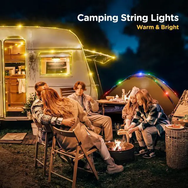 Alt view image 7 of 7 - Camping String Lights 4 in 1, 32.8FT Quick Storage 8 Modes Protable | Rechargeable Fairy Tent Lights String, Hanging Lantern LED Lamp for Outdoor Indoor Patio Awning Decor Camping Essentials