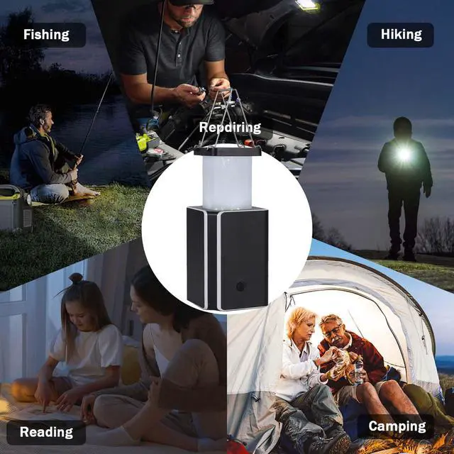 Alt view image 7 of 7 - Solar LED Rechargeable Emergency Camping Lantern,White Solar Rechargeable,Rechargeable Type C,Emergency Lights Hand-Crank Power Generation,Phone Power Supply Function,flashlights