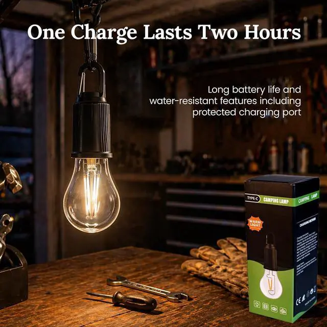 Alt view image 5 of 7 - USB-C Rechargeable Outdoor Camping Bulb Light